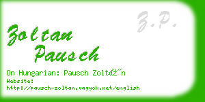 zoltan pausch business card